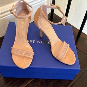 NWT Stuart Weissman Adrianna Suede Sandal size 6 - Poudre/Light Pink